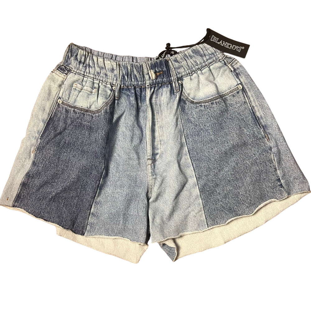 Blank NYC Faux Denim Knit Pull On Shorts Size Small NWT